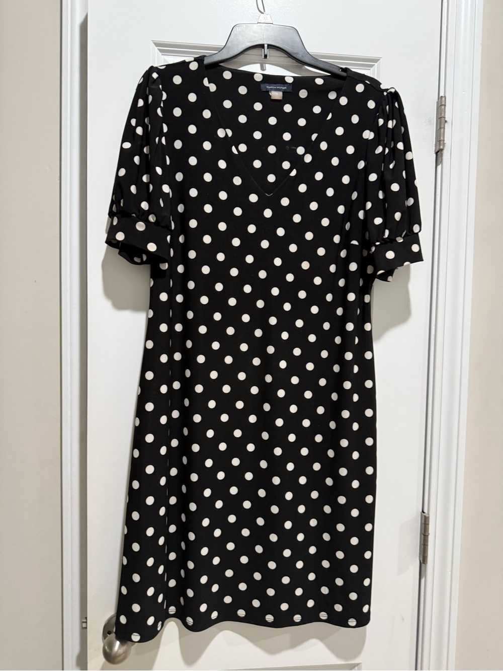 Tommy Hilfiger Black & White Polka Dot Midi Dress